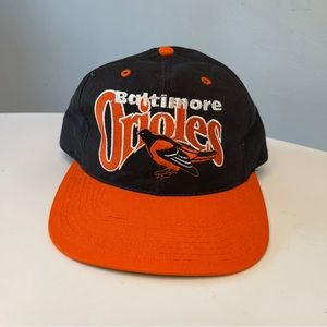 Vtg The Game - Baltimore Orioles Fitted Hat - Black Orange - Bird Logo -  7 1/8